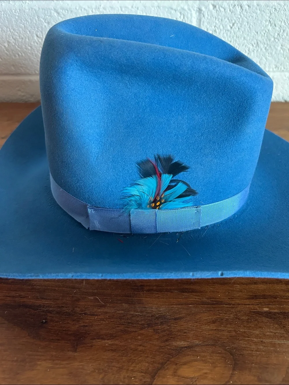 Vintage Eddy Bros. Wool Cowboy Hat - Ladies Long Size 7 - Bright Blue